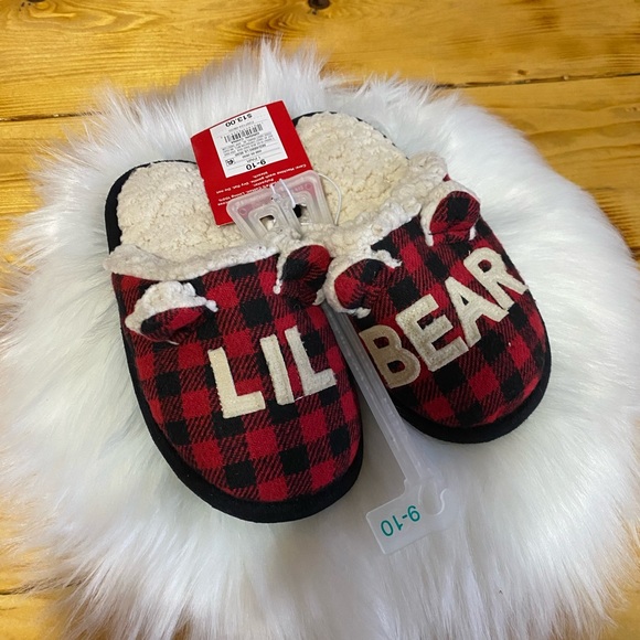 🎄Wondershop Christmad Plaid Little Kid Slippers “Lil Bear”🎄 - Picture 3 of 7